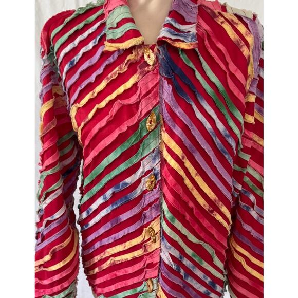 Keren Hart Vintage Medium Cotton Polyester Lined Button Front Jacket - Picture 2 of 8